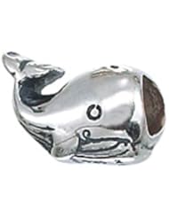 Genuine Zable (TM) Product. 925 Sterling Silver Happy Whale Charm. 100% Satisfaction Guaranteed.