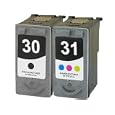 Remanufactured Canon PG30 PG-30 Black and CL31 CL-31 Tri-Color Printer Ink Cartridge 2-Pack (1 Black + 1 Color) for CANON Printers PIXMA iP1800 iP2600 MP140 MP210 MP470 MX310 MX300 MP190 iP-1800 iP-2600 MP-140 MP-210 MP-470 M-X310 MX-300 MP-190