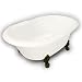 American Bath Factory B1-3720-BB-NH-M2-15-OB Duchess Double Ended Clawfoot Bathtub in Bisque, Ball a