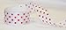 The Gift Wrap Company Sophisticated Spots 1.5-Inch Wired Edge Ribbon, White and Red (18984-14)