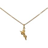 Les Trésors de Nadège - Pendentif Ange Flûte Traversière - Plaqué Or 750/000 Chaîne Dorée 45cm