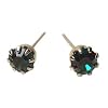 14k Yellow Gold Tone Crystal Emerald Birthstone Stud Earrings for May