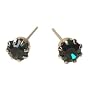 14k Yellow Gold Tone Crystal Emerald Birthstone Stud Earrings for May
