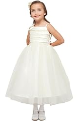 Girls Tea Length Flower-Girl Dress/Pageant Dress 