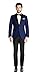 MENJESTIC ENGLISH BLUE TUXEDO BLAZER WITH VELVET SHAWL LAPEL RS.2499.00