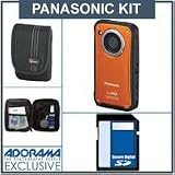 Panasonic HM-TA20 Waterproof Mobile Camcorder kit - Orange - with 8GB SD Memory Card, Camera Case, Professional Lens Cleaning Kit
