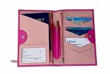 Royce Leather Passport Travel Wallet - Wildberry with Pink