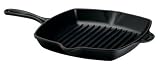 Le Creuset Enameled Cast-Iron 10-1 4-Inch Square Skillet Grill, Black Onyx