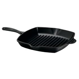 Le Creuset Enameled Cast-Iron 10-1 4-Inch Square Skillet Grill, Black Onyx by Le Creuset