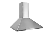 Kobe Brillia RAX094 Series 4-Speed European Style Wall Mount Range Hood, Stainless Steel