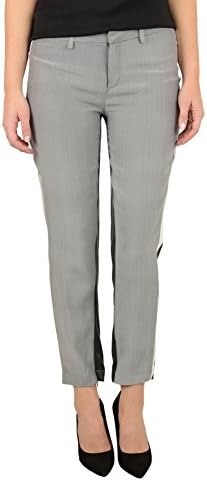 Babakul Womens Gray Colorblock Tuxedo Stripe Silk Trouser Pants 4