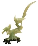 Carved jade sculpture of two birds