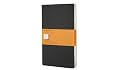 Cahier ligné - Grand format - Couverture souple en carton noire - 13 x 21 cm