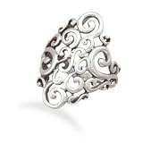 Oxidized Sterling Silver Filigree Design Ring