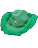 Thumbnail image for St Paddy Day Green LED Shamrock Sequin Fur Cowboy Hat