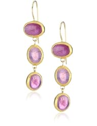 Nava Zahavi Triple Ruby and High Karat Gold Drop Earrings