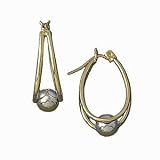 Image of 9ct Spinball Creole Earrings