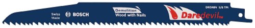 Bosch DRDN9V Daredevil 9-Inch Reciprocating Saw Blade, Demolition for Wood with Nails