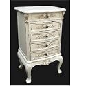 Antique White Tall Boy Chest Drawers