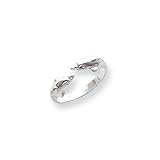 Kissing Dolphins Toe Ring in Sterling Silver