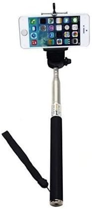 FlyingBee Universal Extendable Camera Selfie Self Portrait Shooting Pole Adjustable Handheld Monopod Mount Holder, Rechargeable Bluetooth Remote Shutter for Iphone 5s 5c 5 4s 4 Samsung Galaxy Mobile Cell Phone Extendable Camera Selfie Self Portrait Shooting Pole(black and black)(black2)