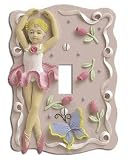 Ballerina Ballet Hand-Painted Resin 1-Toggle Light Switch Plate Wall Plate