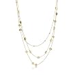 14k Yellow Gold Plated 3-Strand Alternating Matte & Shiny Bead Necklace- 30 IN + 3 IN