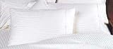 MARRIKAS 300TC Egyptian Cotton PillowCase Pair (2) KING WHITE STRIPE, California-King, White