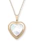 14k Yellow Gold Mother-of-Pearl Heart Locket, 18"