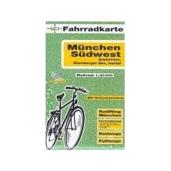 Fahrradkarte M�nchen S�dwest, Ammersee, Starnberger See, Isartal. 1:40000