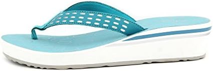 Clarks Liya Bevin Womens Size 9 Blue Faux Leather Wedge Sandals Shoes