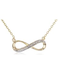 Sterling Silver White Diamond Accent Infinity Pendant Necklace (0.01 cttw, H-I Color, I1-I2 Clarity), 18"