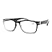 Magnified Reading Glasses Rectangular Flexible Plastic Frame Light Black +2.00