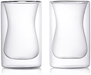 Tea Heaven Double-Wall Glass Insulated 6-Ounce Turkish Style Tea, Coffee &amp; Espresso Cups (2)