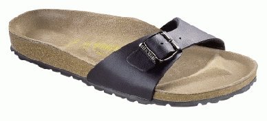 Birkenstock slippers Madrid from Birko-Flor in Black with a regular insole
