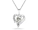 Green Amethyst and Diamond Heart MOM Pendant