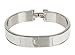 Pumud Women's Stylish 316l Stainless Steel Anti-allergic H-shaped Buckle Bracelet Bangle (Silver + White)