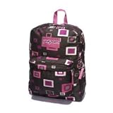 JanSport SuperBreak Backpack / Bookbag (Chocolate Chip/Pink Daiquiri 2 Square)