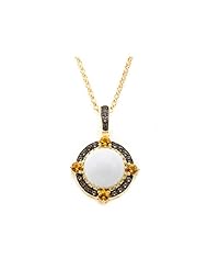 Carlo Viani® White Abalone Pendant in 14k Yellow Gold Plated Silver