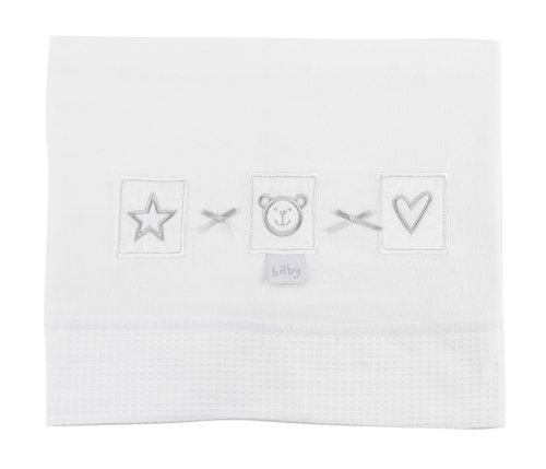 Teddies Cottage - Fleece Blanket White - Pram