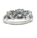 31aH7edV5qL. SL160  Sterling Silver Three Stone Engagement Ring Size#8