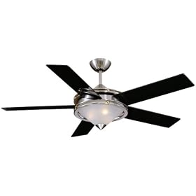 Ellington Fans CPR52BC5LKRCR 52" Capri Contemporary Brushed Chrome Ceiling Fan w/ Light & Remote