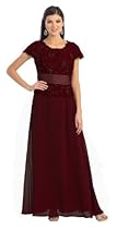 Hot Sale Mother of the Bride Formal Evening Dress #571 (Large, Burgundy)