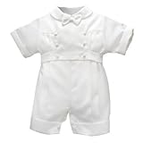 L Pety Canar Wesley Satin Christening Romper - MP-289-24 MONTHS