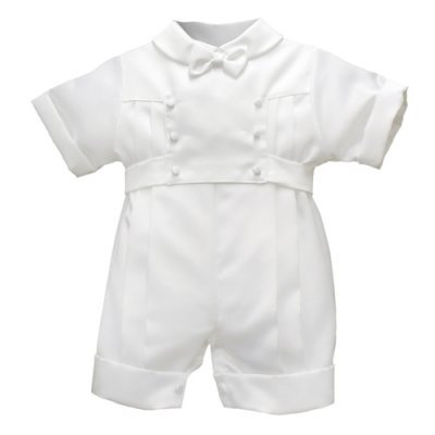 L Pety Canar Wesley Satin Christening Romper - MP-289-24 MONTHS