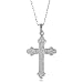 10K White Gold 0.25 Carat Diamond Cross Pendant with 18 Chain
