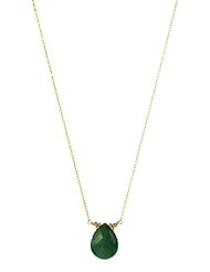 Dyed Gemstone on 14k Gold Chain and Clasp Pendant Necklace, 18"