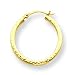 14k 1.9mm Diamond Cut Hoop Earrings