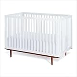 Ray Crib in White with Hazelnut Base