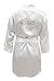 Satin Bride Robe with Rhinestones - Bridal White